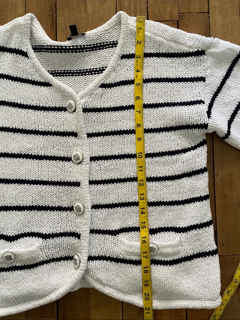 Classic striped Talbots cardigan tee-XS/S - Picture 9 of 9